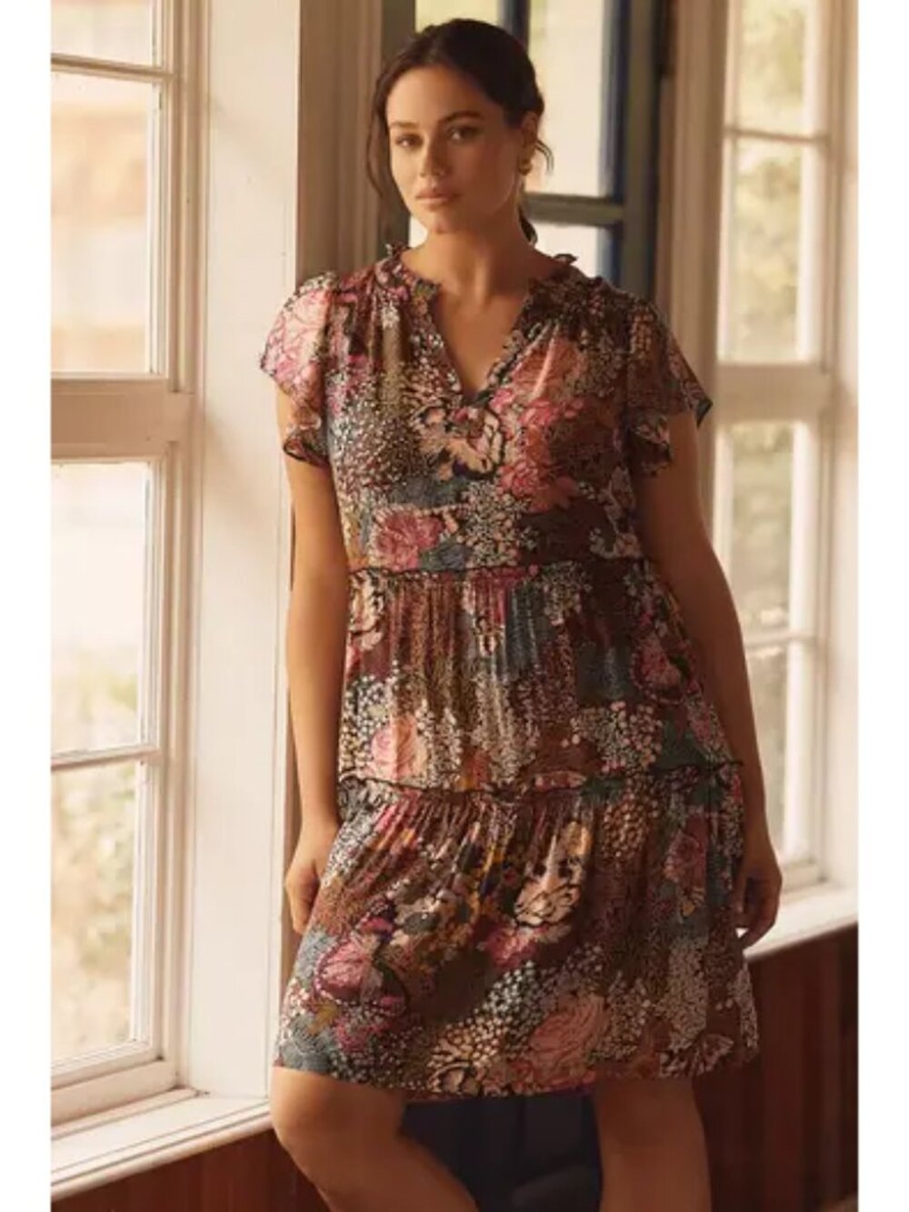 LyreBird Ruffle-Sleeve Dress - Picture 3 of 8